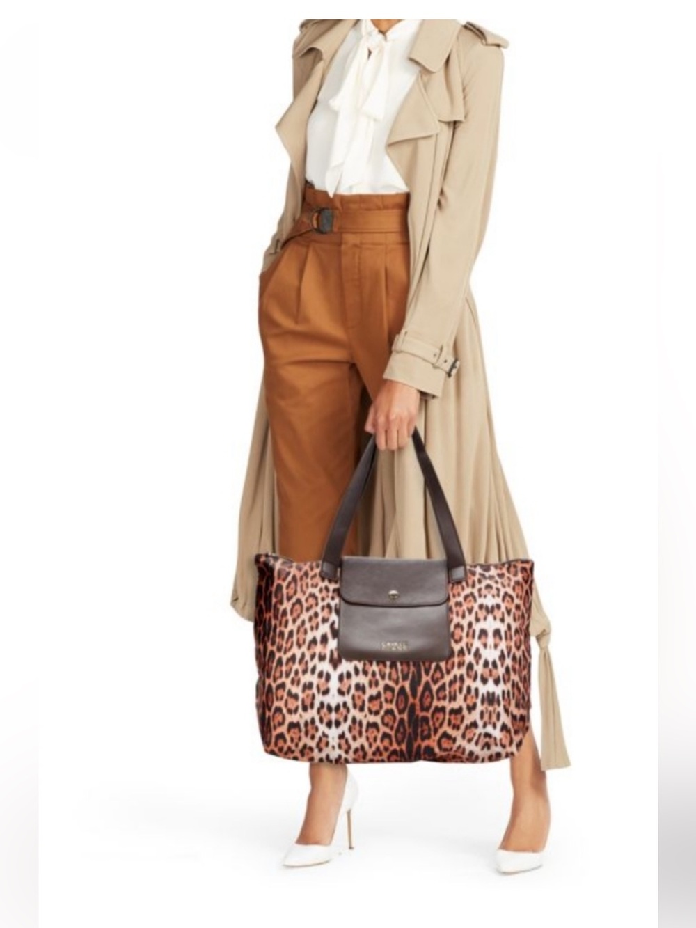 Cavalli Class Brown Leopard-Print Tote
